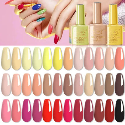 Kit de 6 Gels Semi-Permanents - Couleurs Intenses, Brillance Éclatante  Lady Sens