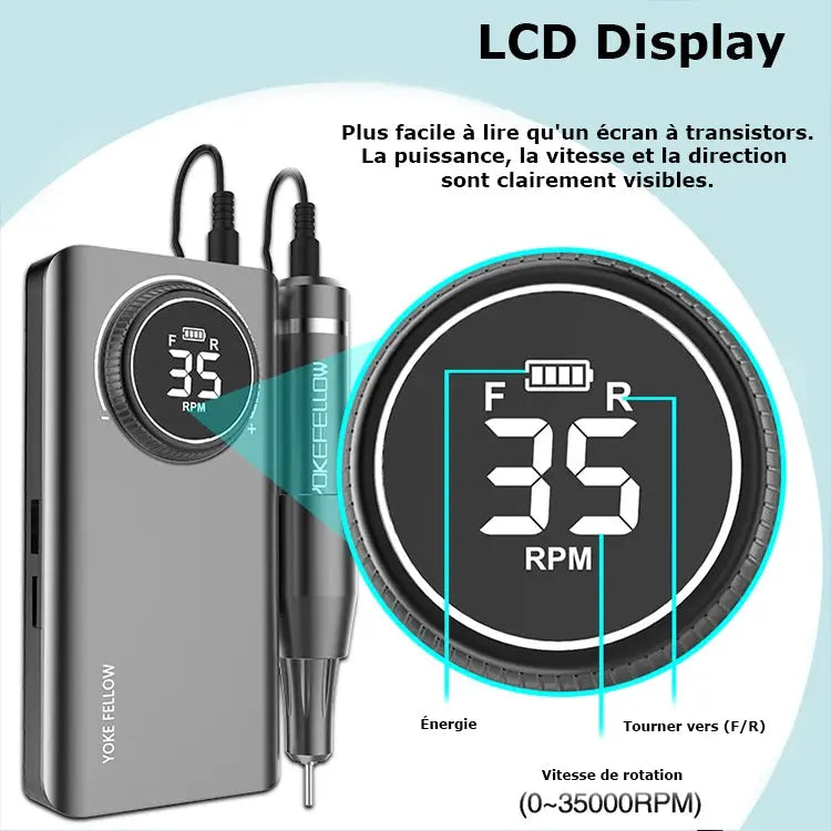 Polisseuse d'ongles électrique avec batterie - Lady Sens