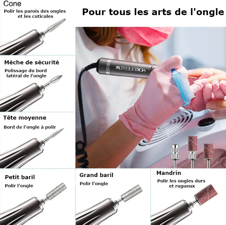 Polisseuse d'ongles électrique avec batterie - Lady Sens