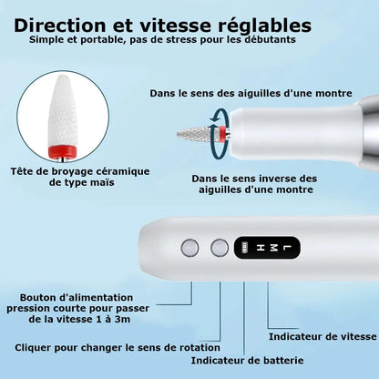 Polisseuse d'ongles électrique professionnelle - Lady Sens