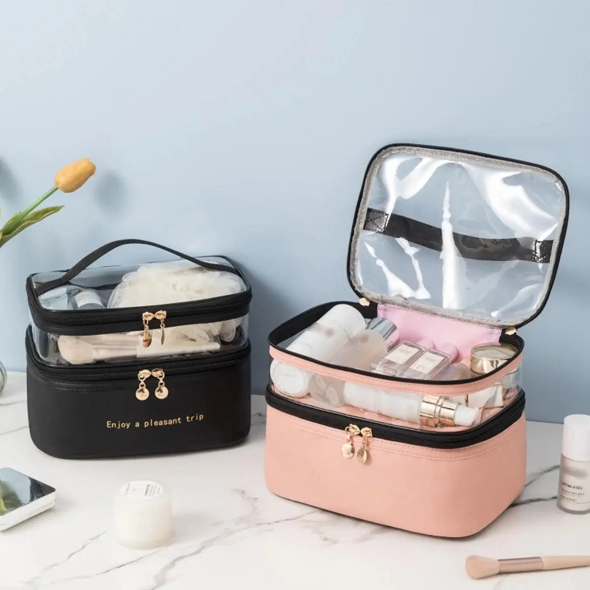 Trousse de maquillage double couches - Lady Sens